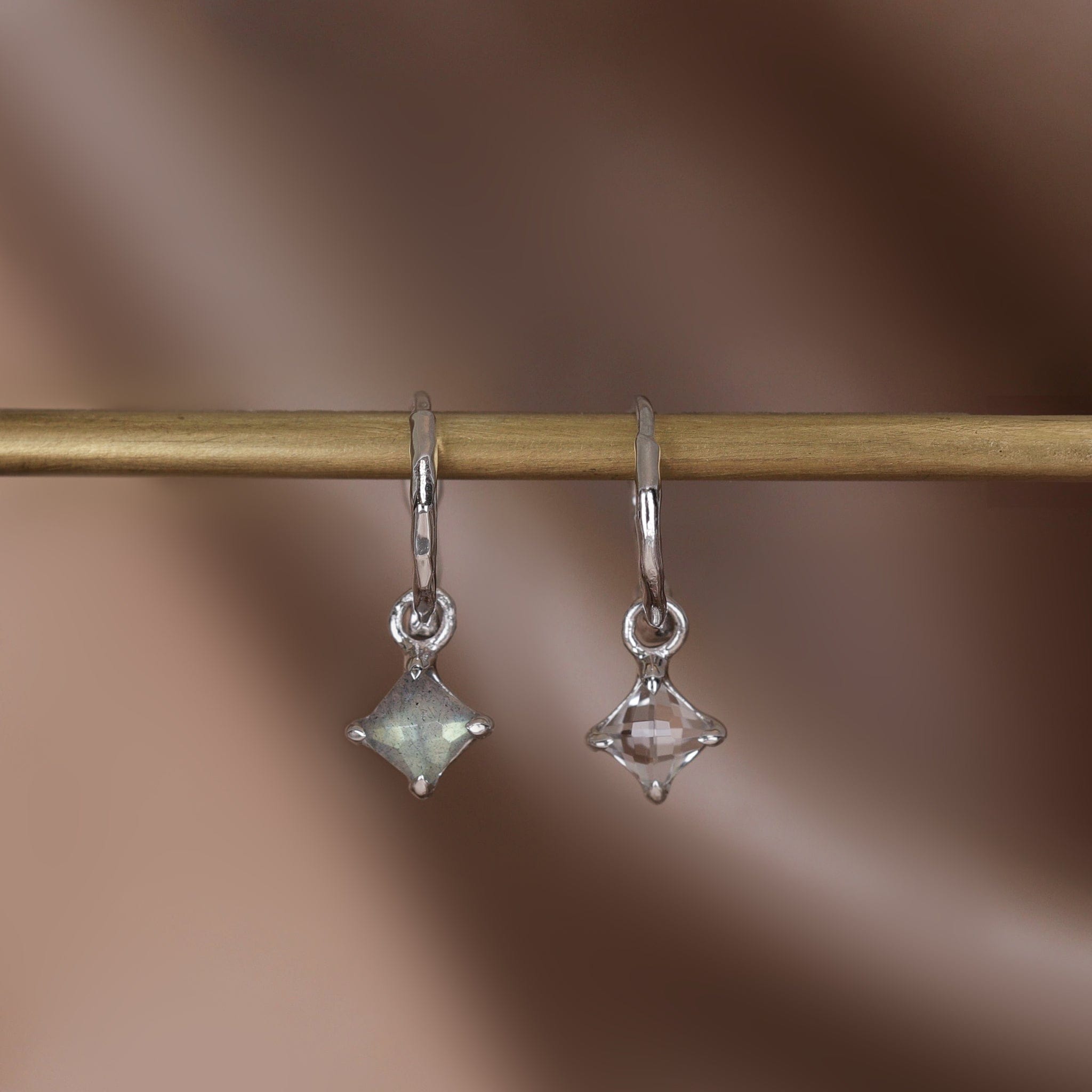 Kaya • Genuine Gemstone Charm Hoops