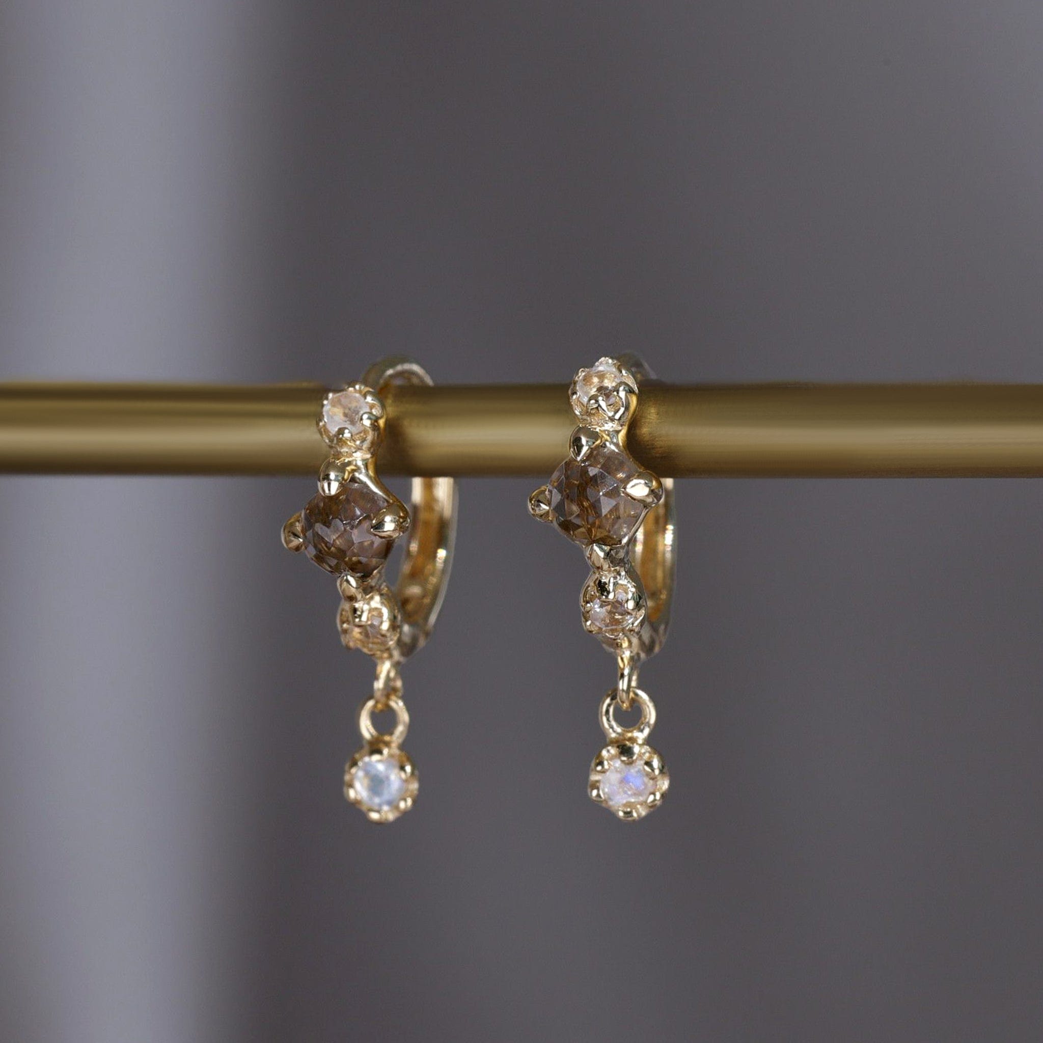 Lucine • Dainty Genuine Gemstone Hoop Earrings