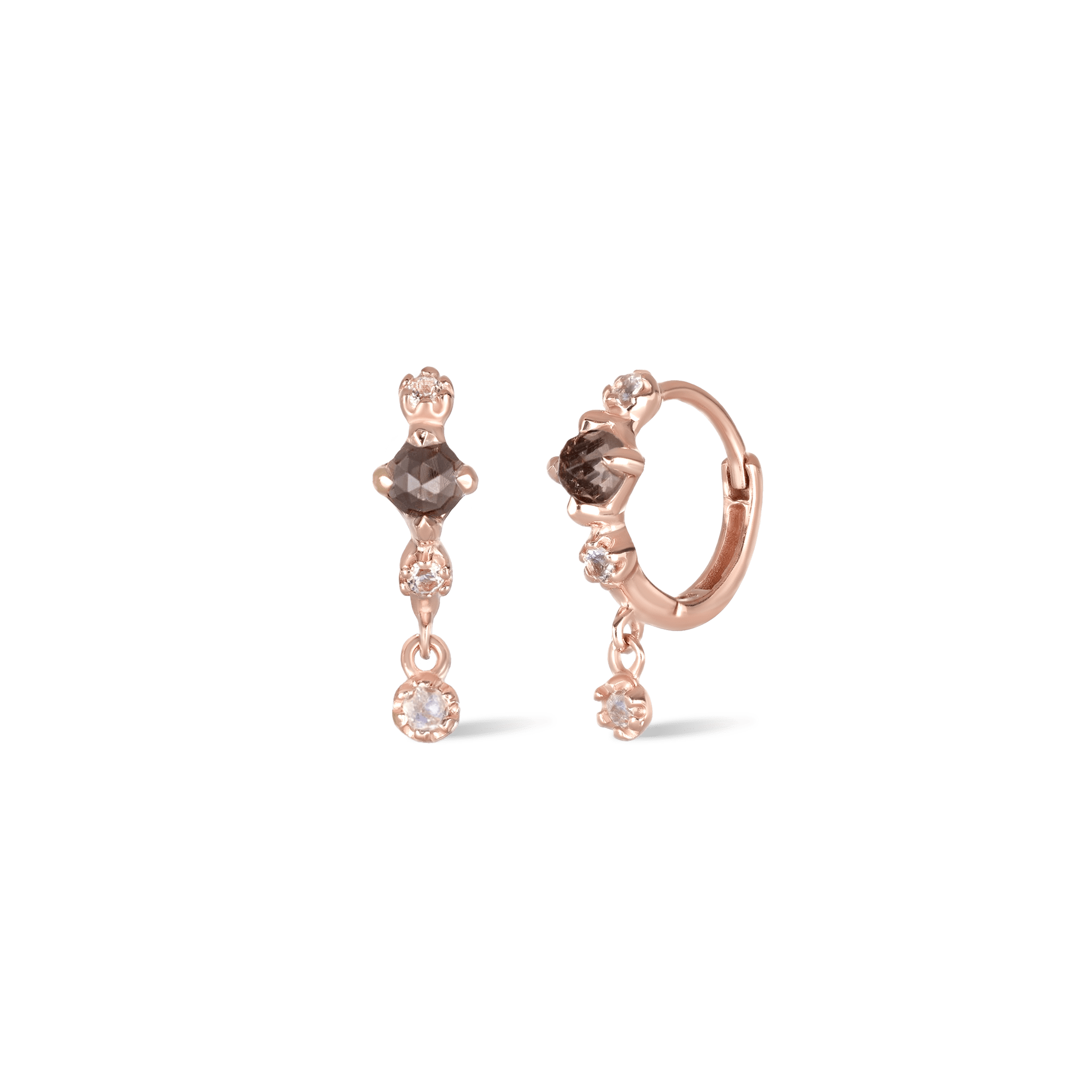Lucine • Dainty Genuine Gemstone Hoop Earrings