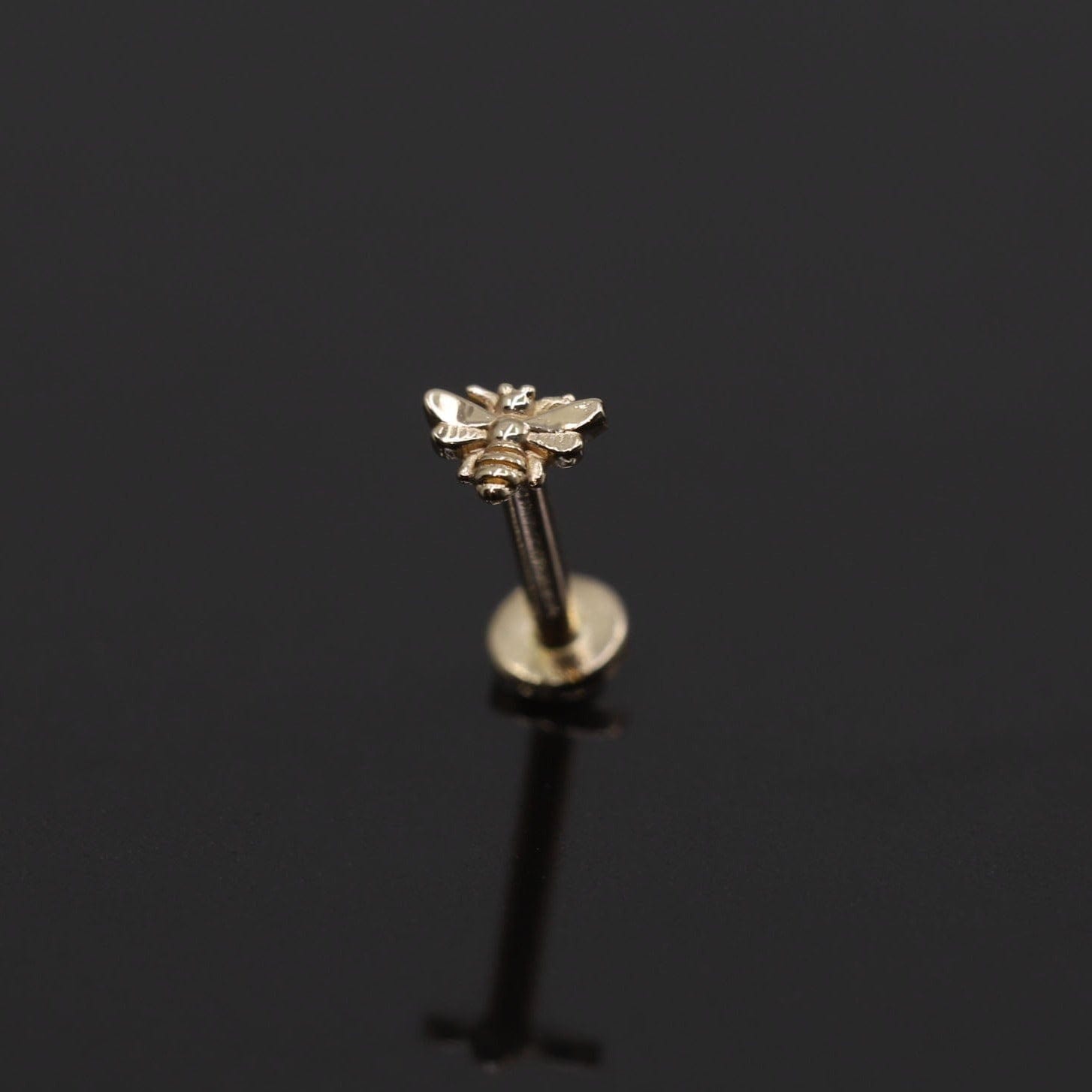 BEATTI Internal Thread 14K Gold Ultra Tiny Bee Internally Threaded 14K Gold Ultra Tiny Bee Internally Threaded