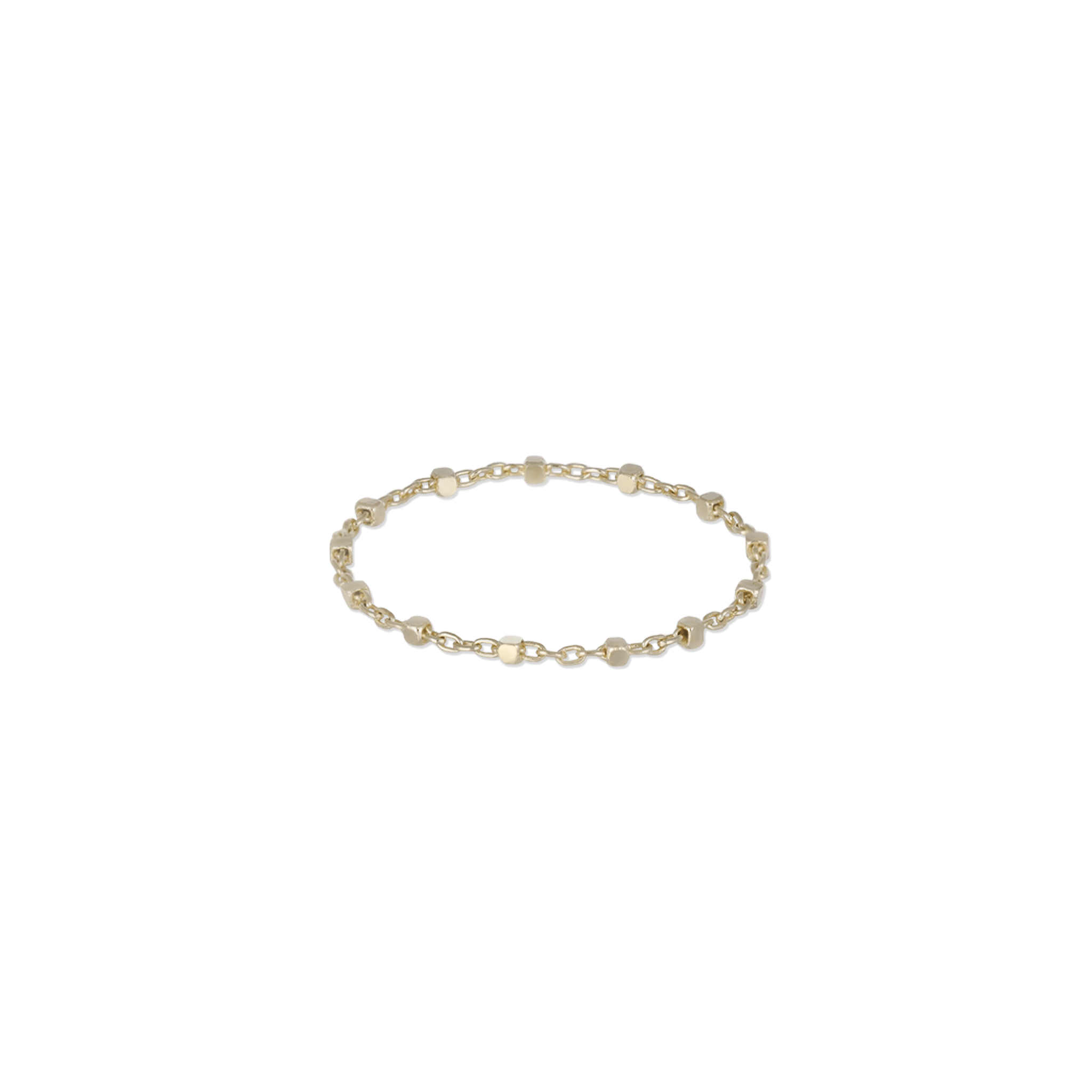 BEATTI Ring 14K Gold Square Link Chain Ring 14K Gold Square Link Chain Ring