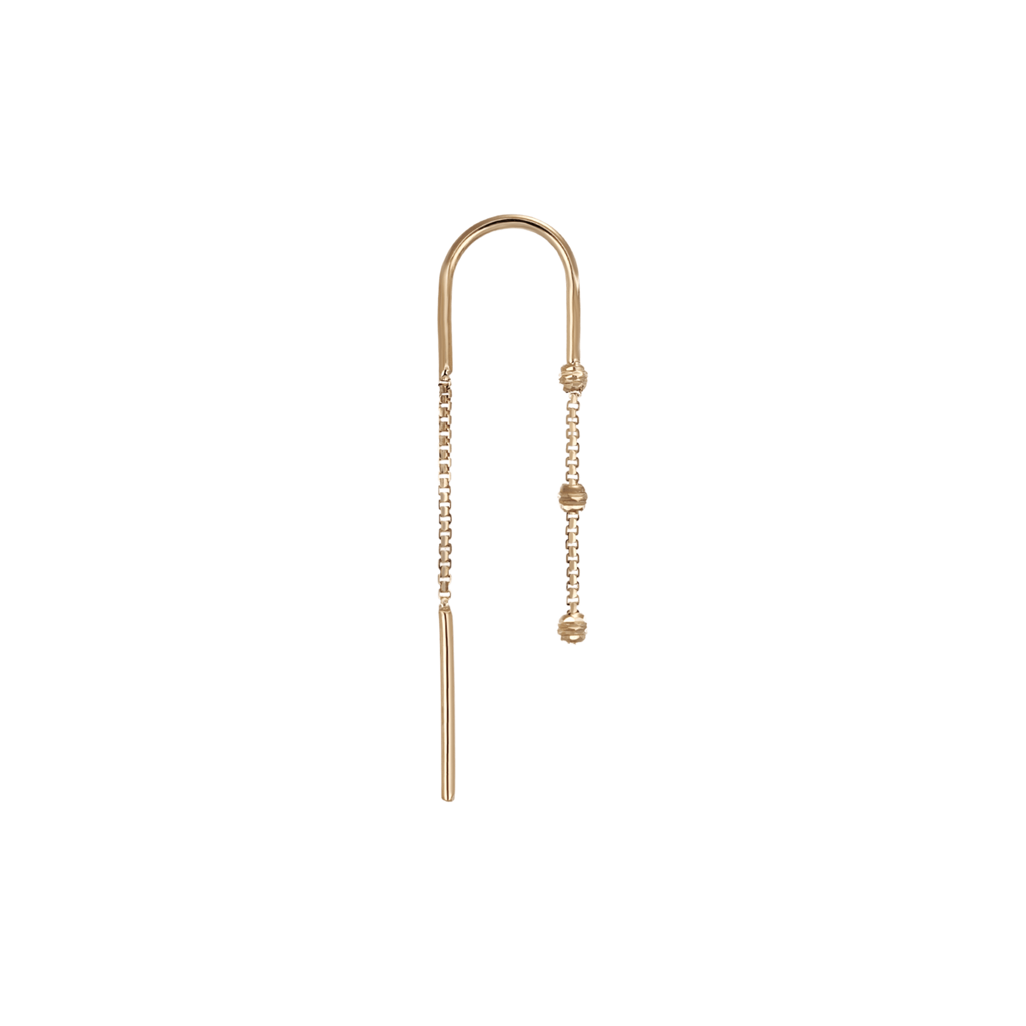 BEATTI Threaders Gold / Single Brillcut Bead Dangle U Threader MJH015 Brillcut Bead Dangle U Threader