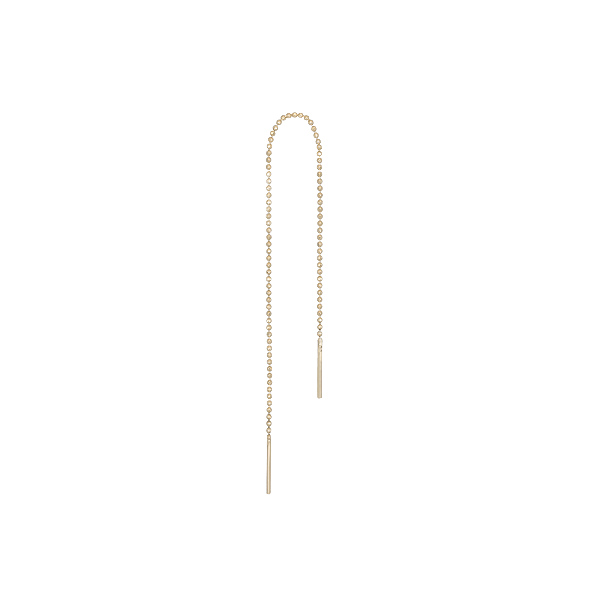 BEATTI Threaders Gold Facet Ball Chain Long Threader Earring MJH027 Facet Ball Chain Long Threader Earring