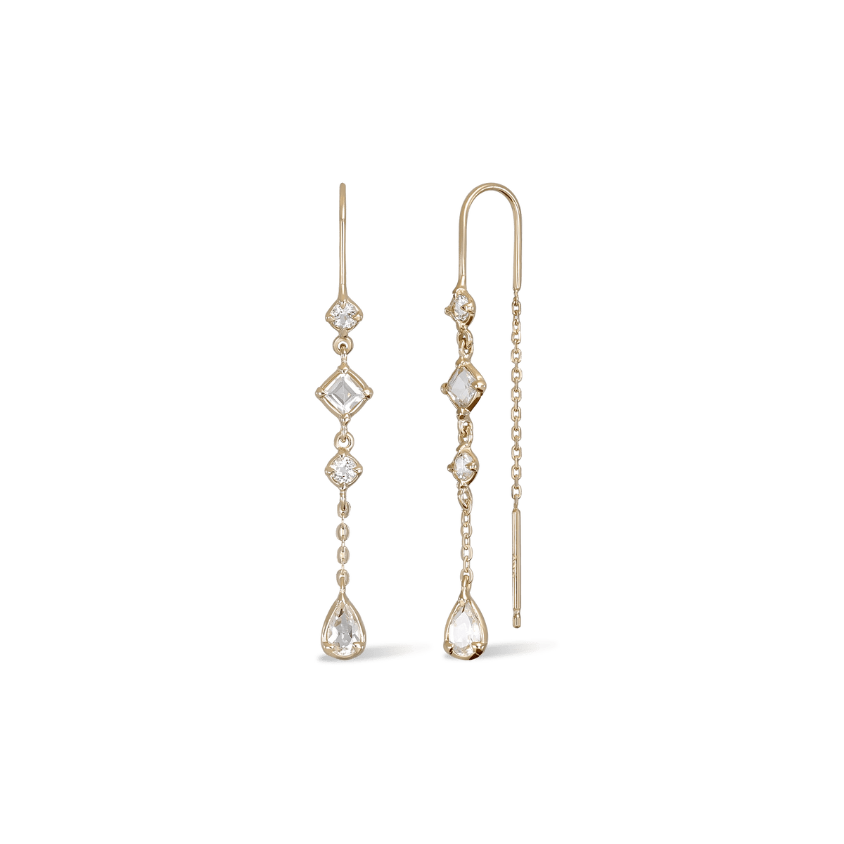 Tess • Natural Gemstone Threader Earrings - BEATTI