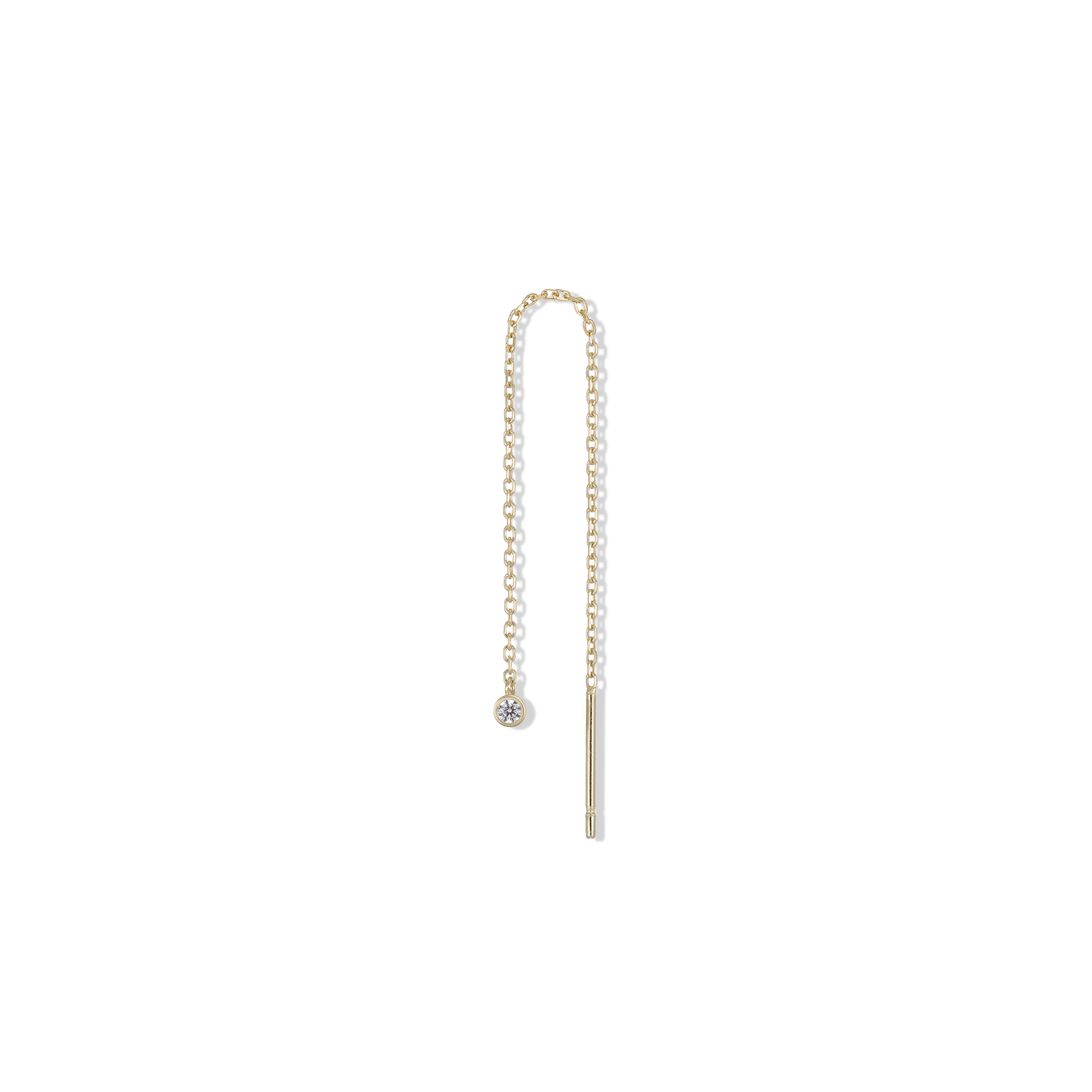 BEATTI Threaders Gold / Single Tiny 2mm CZ Bezel Threader JE15640 YG SINGLE Tiny 2mm CZ Bezel Threader