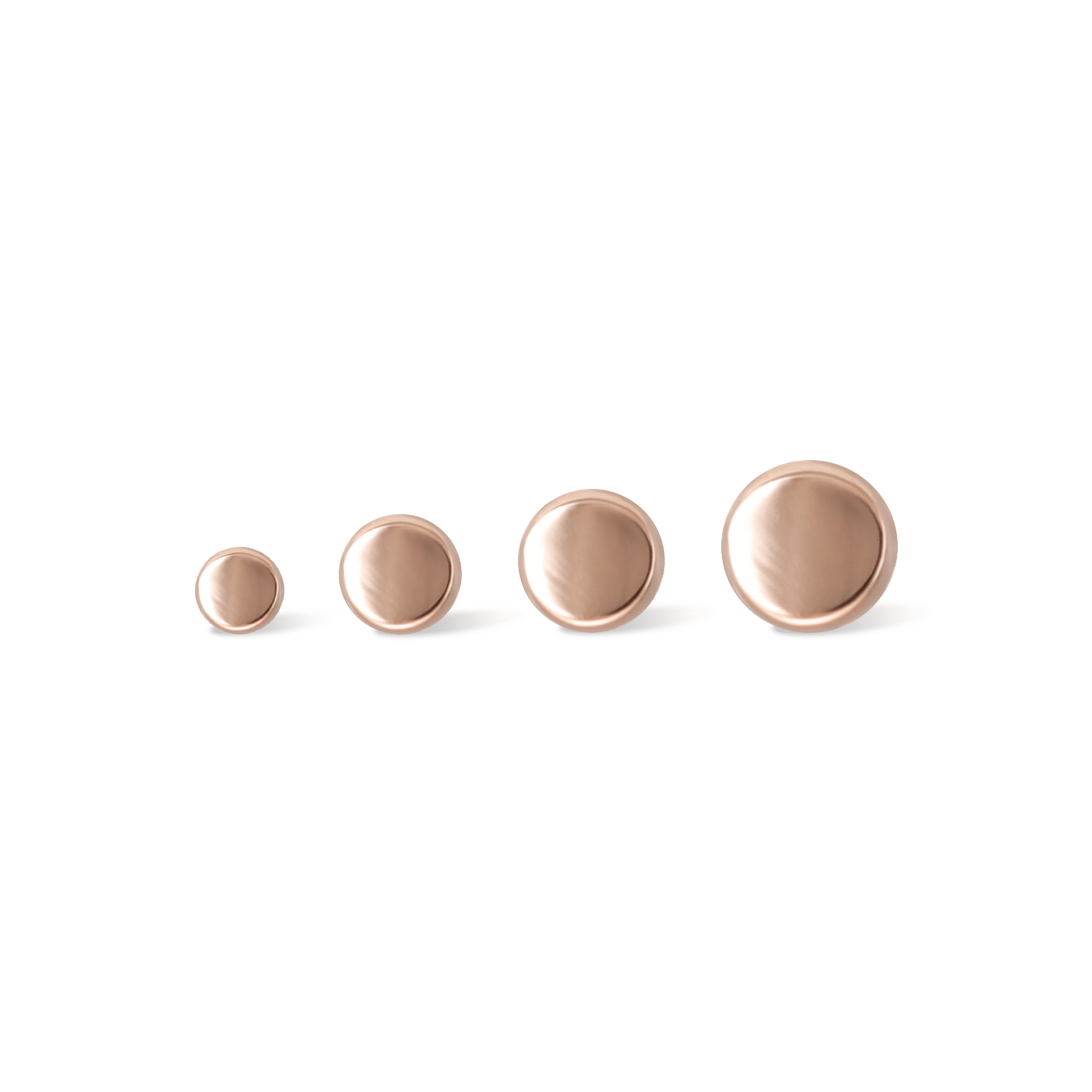 BEATTI Threadless Ends 14K Rose Gold Gold Flat Disc Threadless Ends 14K Rose Gold Gold Flat Disc Threadless Ends