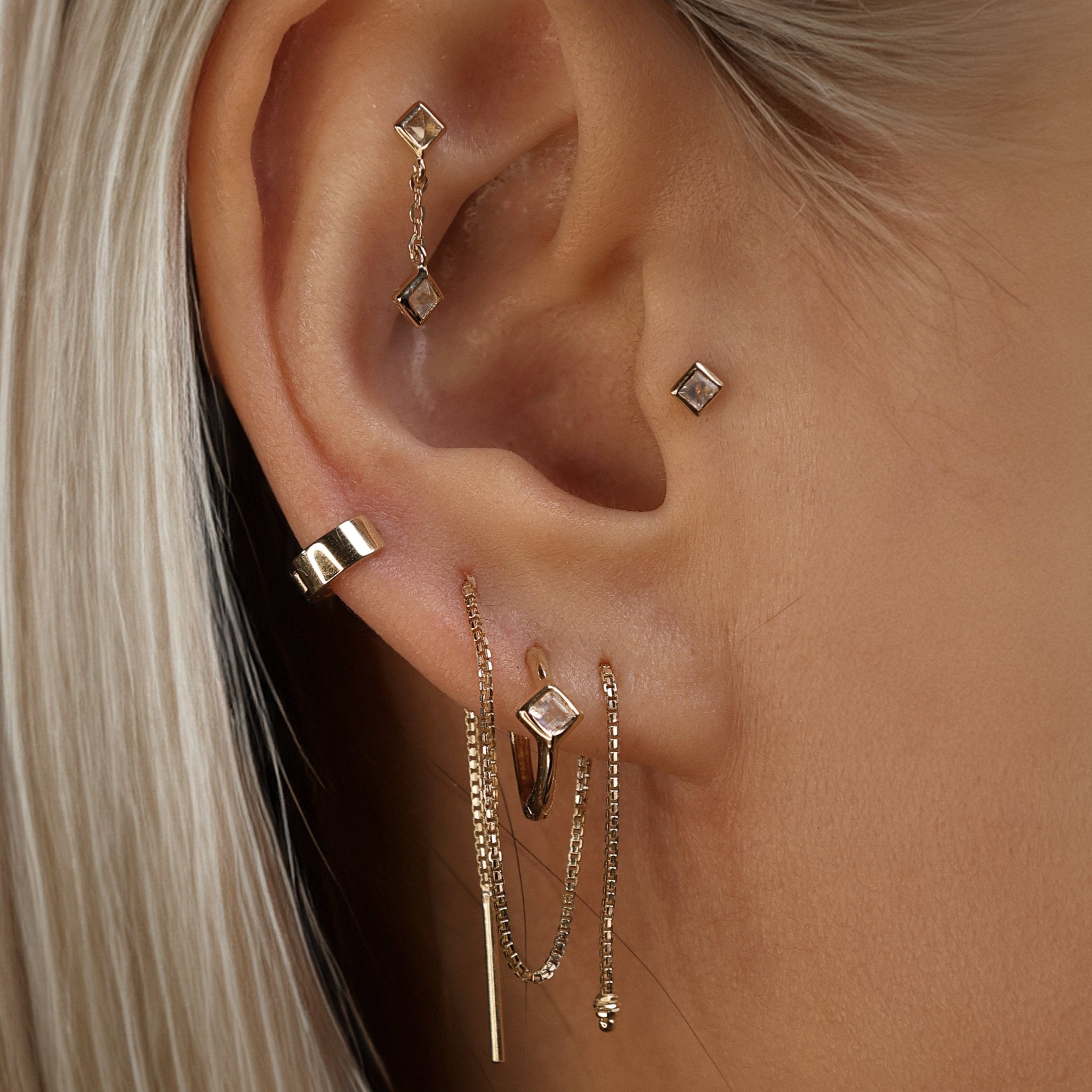 Dora • Tiny Gemstone Flat Back Earring