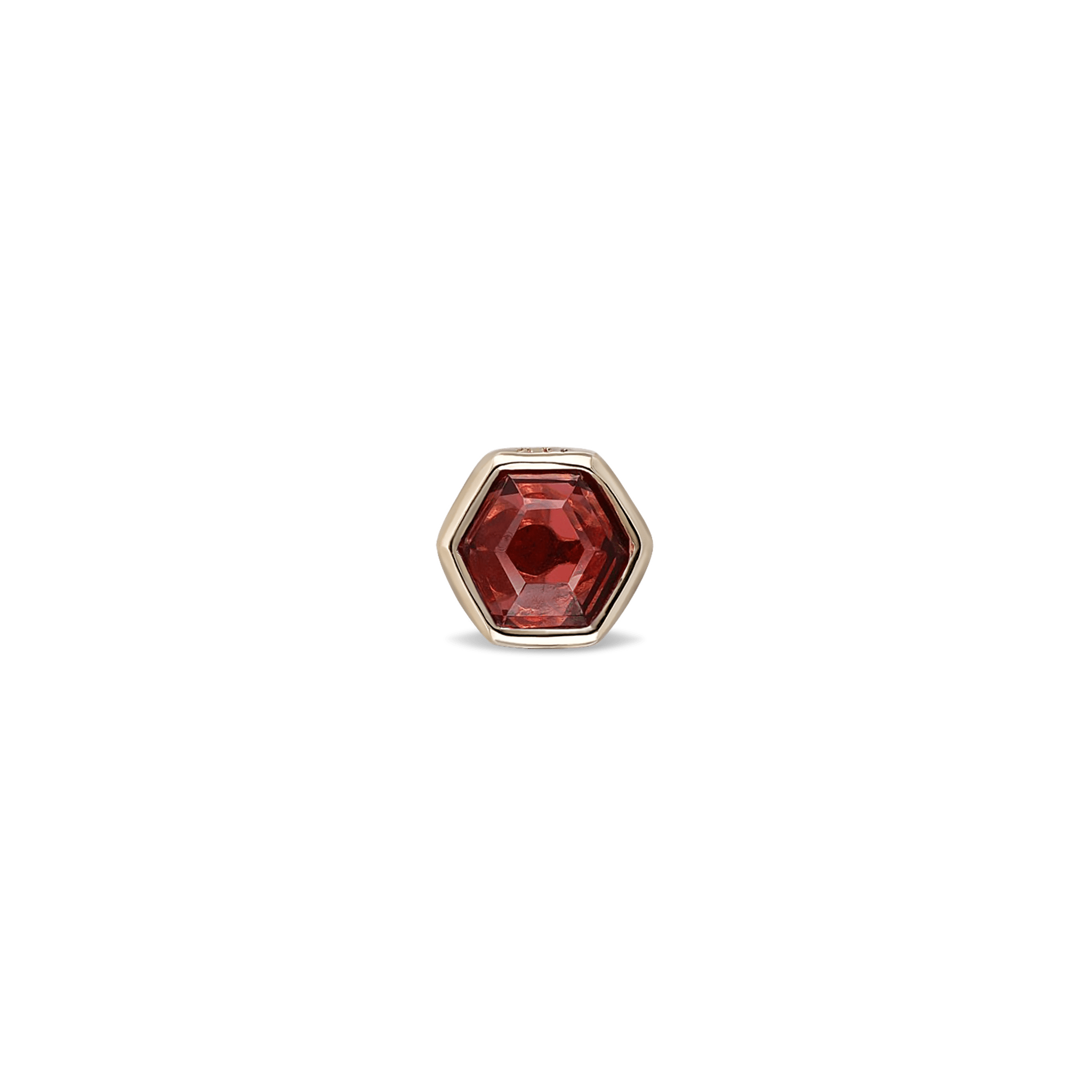 BEATTI Threadless Ends Gold / Garnet Ela •  14K Gold Hexagon Gemstone Threadless Ends • Garnet BTEG006 Ela •  14K Gold Hexagon Gemstone Threadless Ends • Garnet