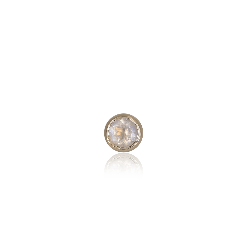Hannah • Rainbow Moonstone Flat Back Earring - BEATTI
