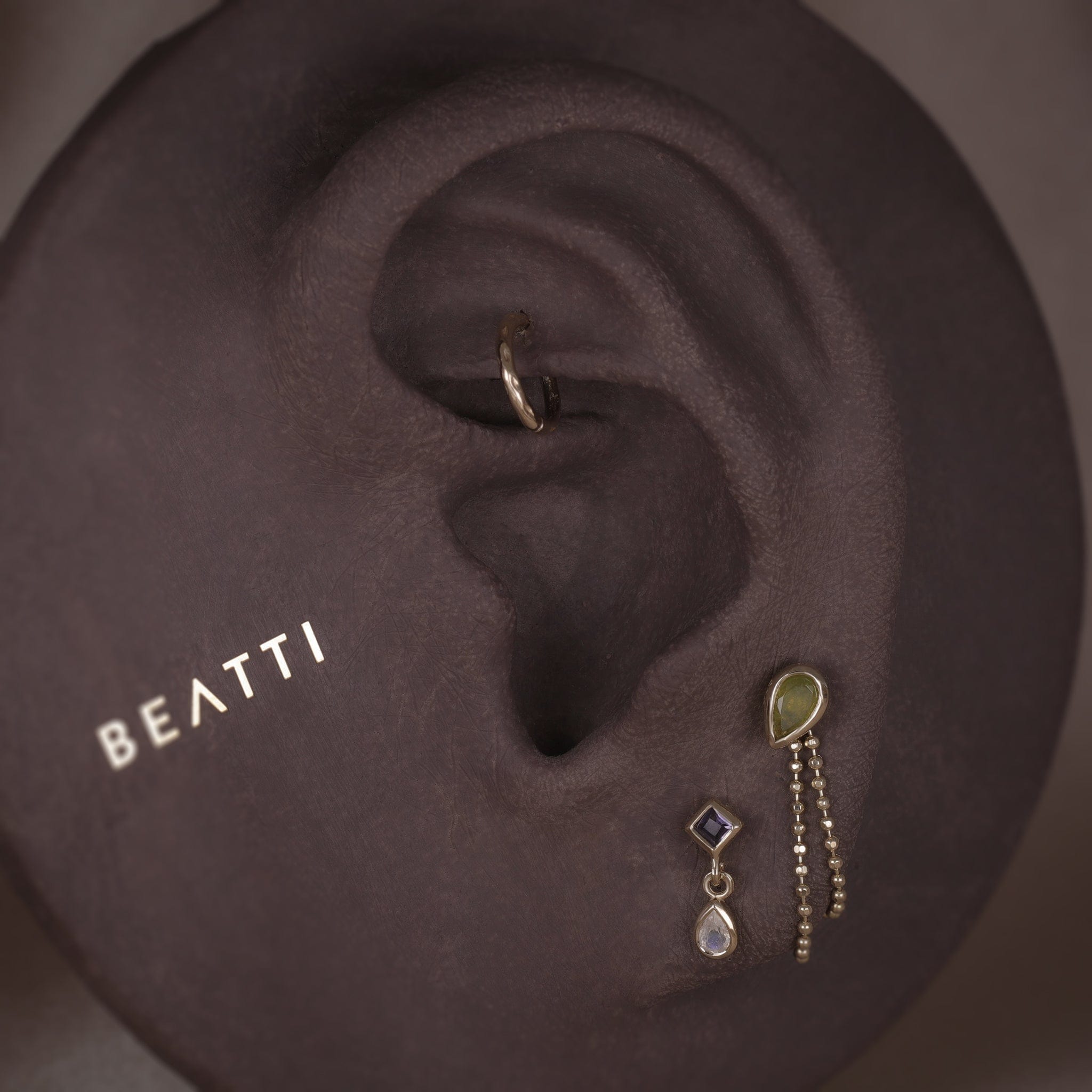 Jade • Teardrop Gemstone Threadless Ends