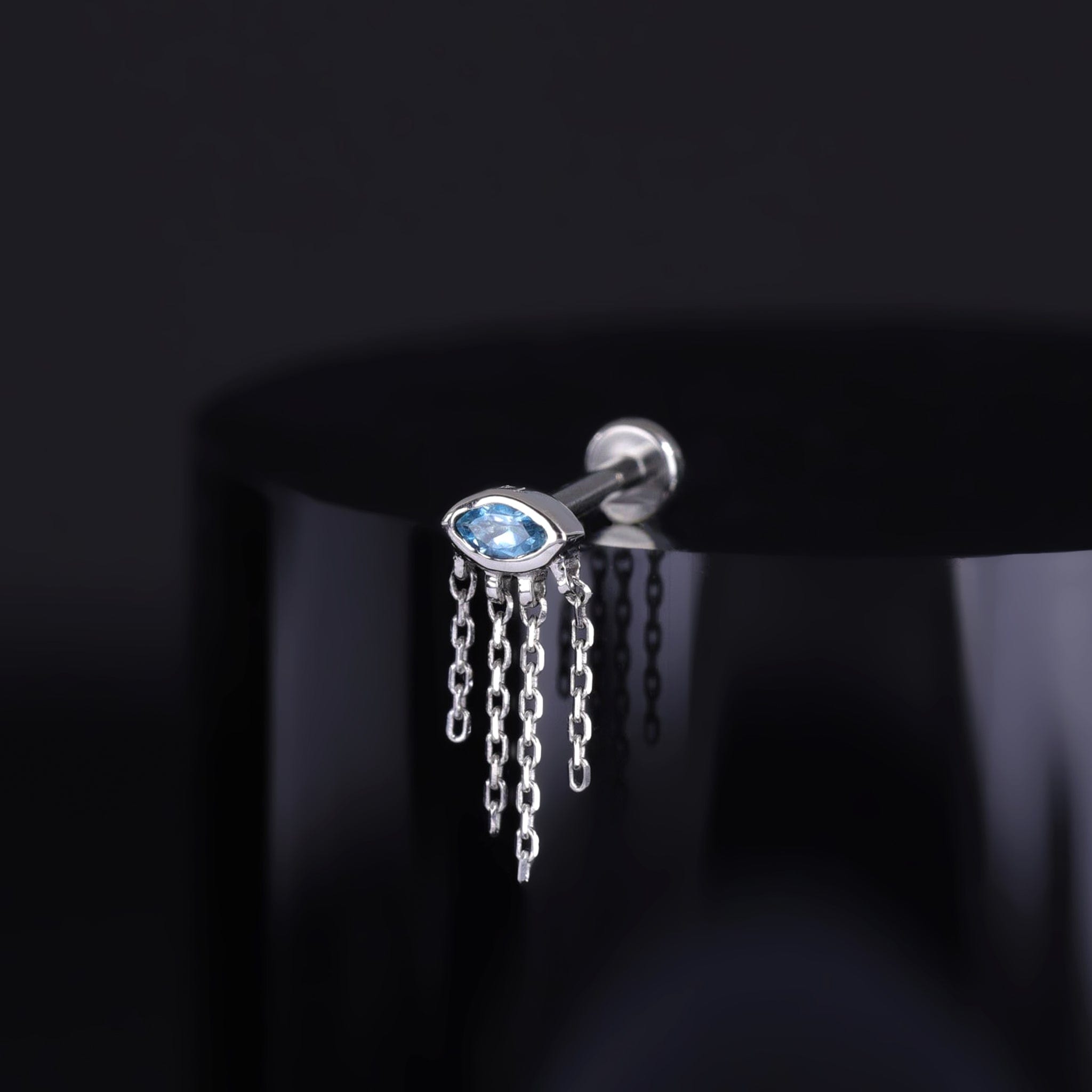 BEATTI Threadless Ends Misty Dew • 14K Solid Gold Natural Gemstone Threadless Stud Misty Dew • 14K Solid Gold Natural Gemstone Threadless Stud