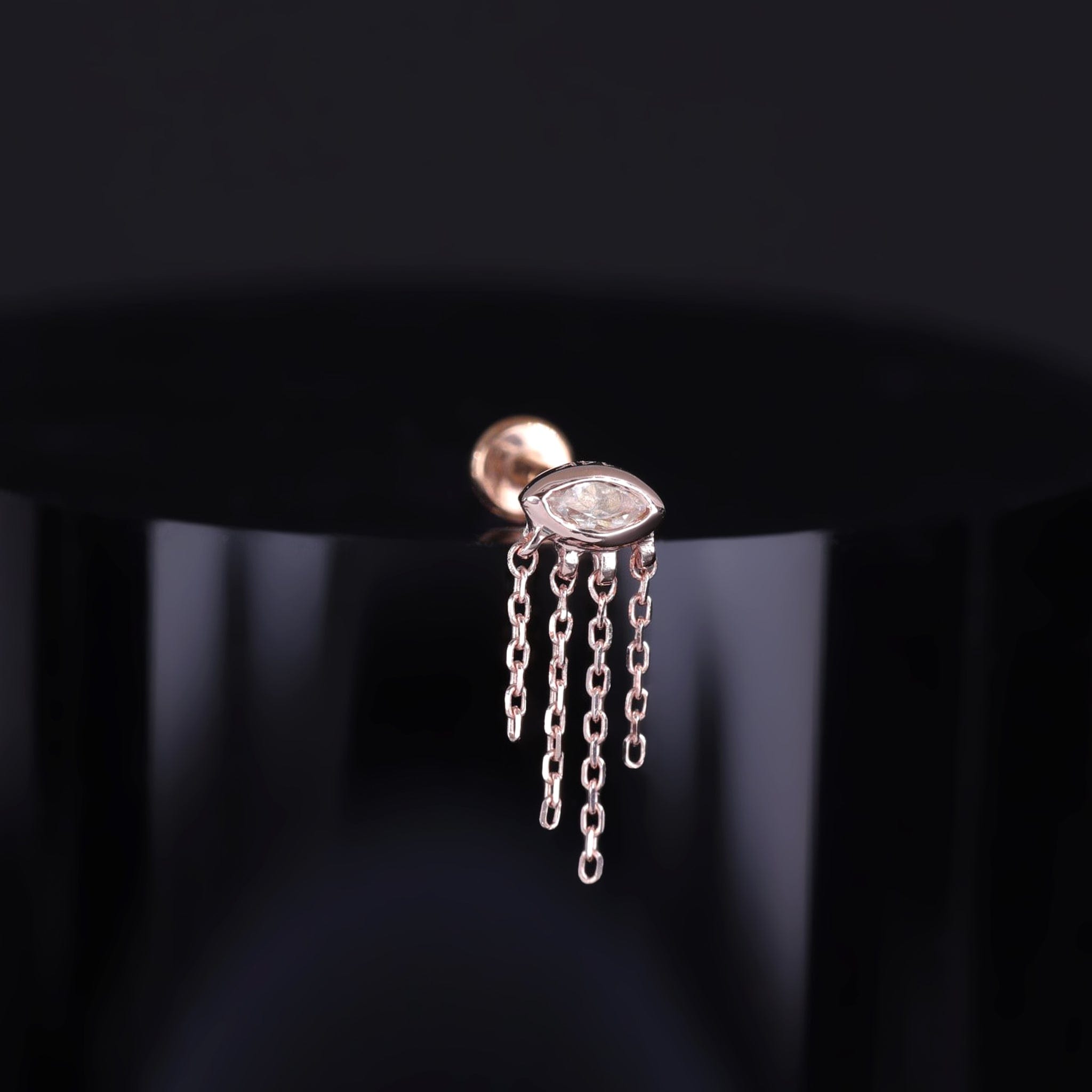 BEATTI Threadless Ends Misty Dew • 14K Solid Gold Natural Gemstone Threadless Stud Misty Dew • 14K Solid Gold Natural Gemstone Threadless Stud