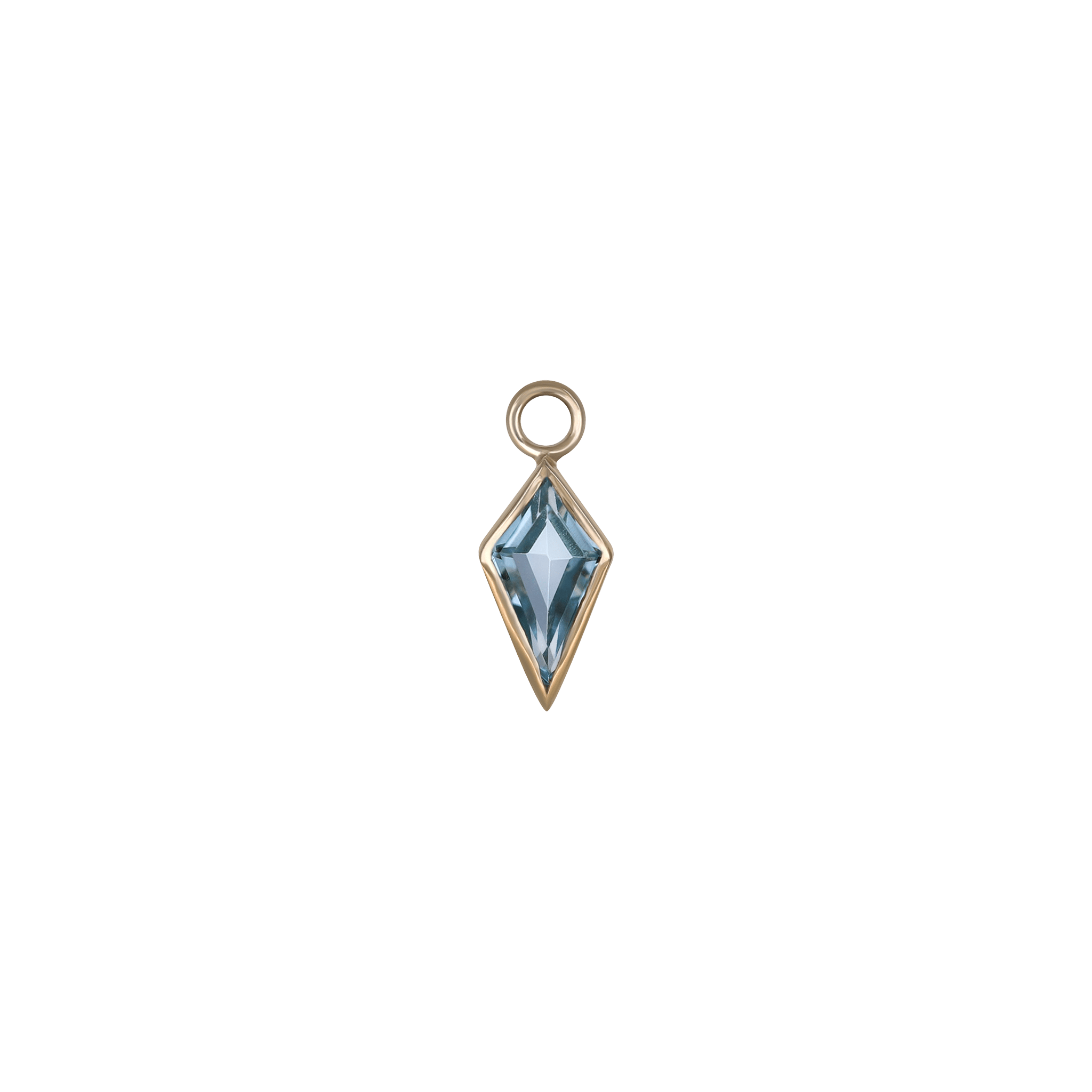 BEATTI Charms Gold / Swiss Blue Topaz Zenith [Large] • 14K Gold Kite Gemstone Hoop Charm Zenith [Large] • 14K Gold Kite Gemstone Hoop Charm