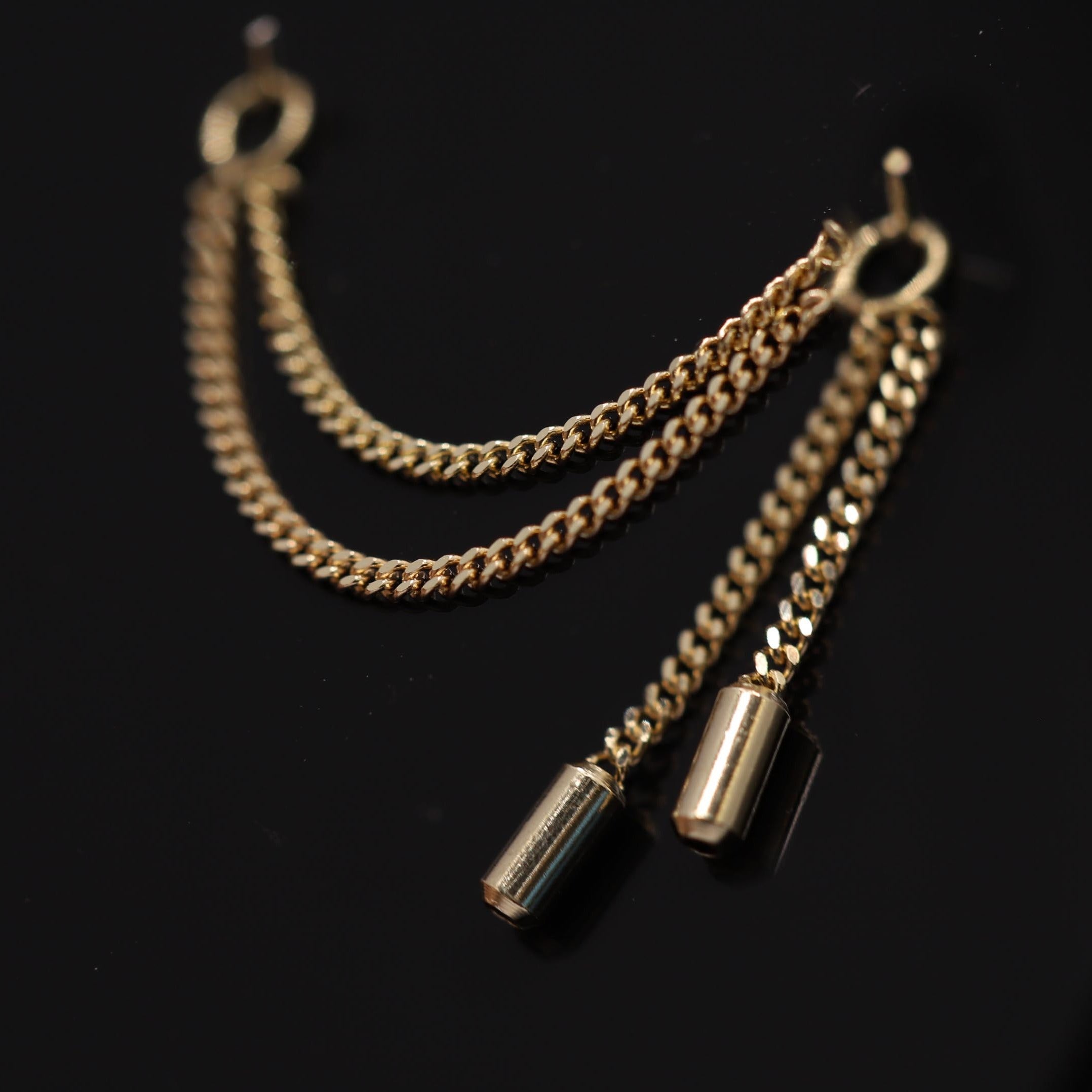 NO PICTURE-  Vicenza 'Chicor' 14K Solid Gold Double Dangle Chain Attachment - BEATTI