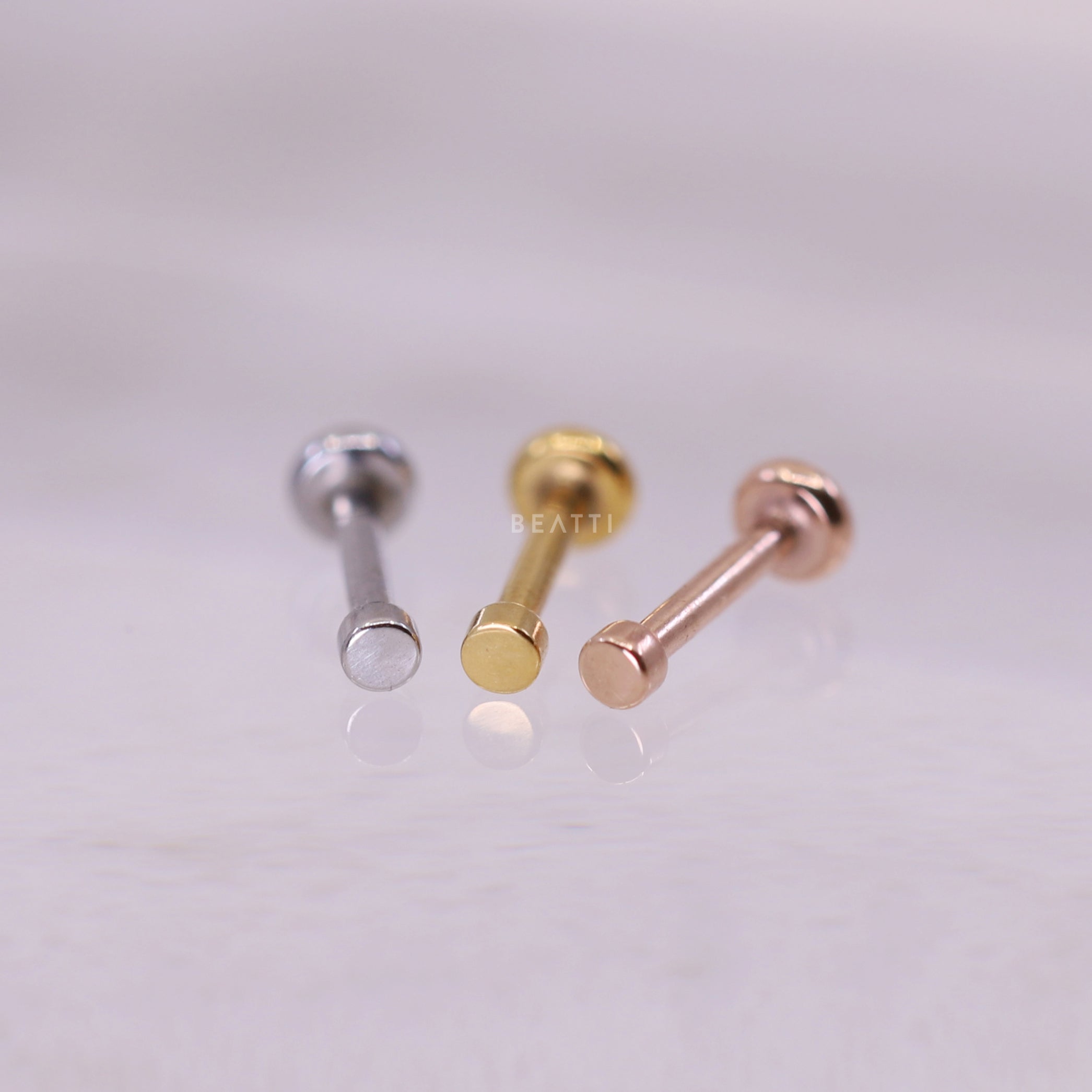 16G Gold 1.5mm 4mm Cartilage Earring/tragus Stud/internal Thread/lip  Rings/monroe/forward Helix - Etsy | Gold earrings designs, Nose ring  jewelry, Gold earrings for kids