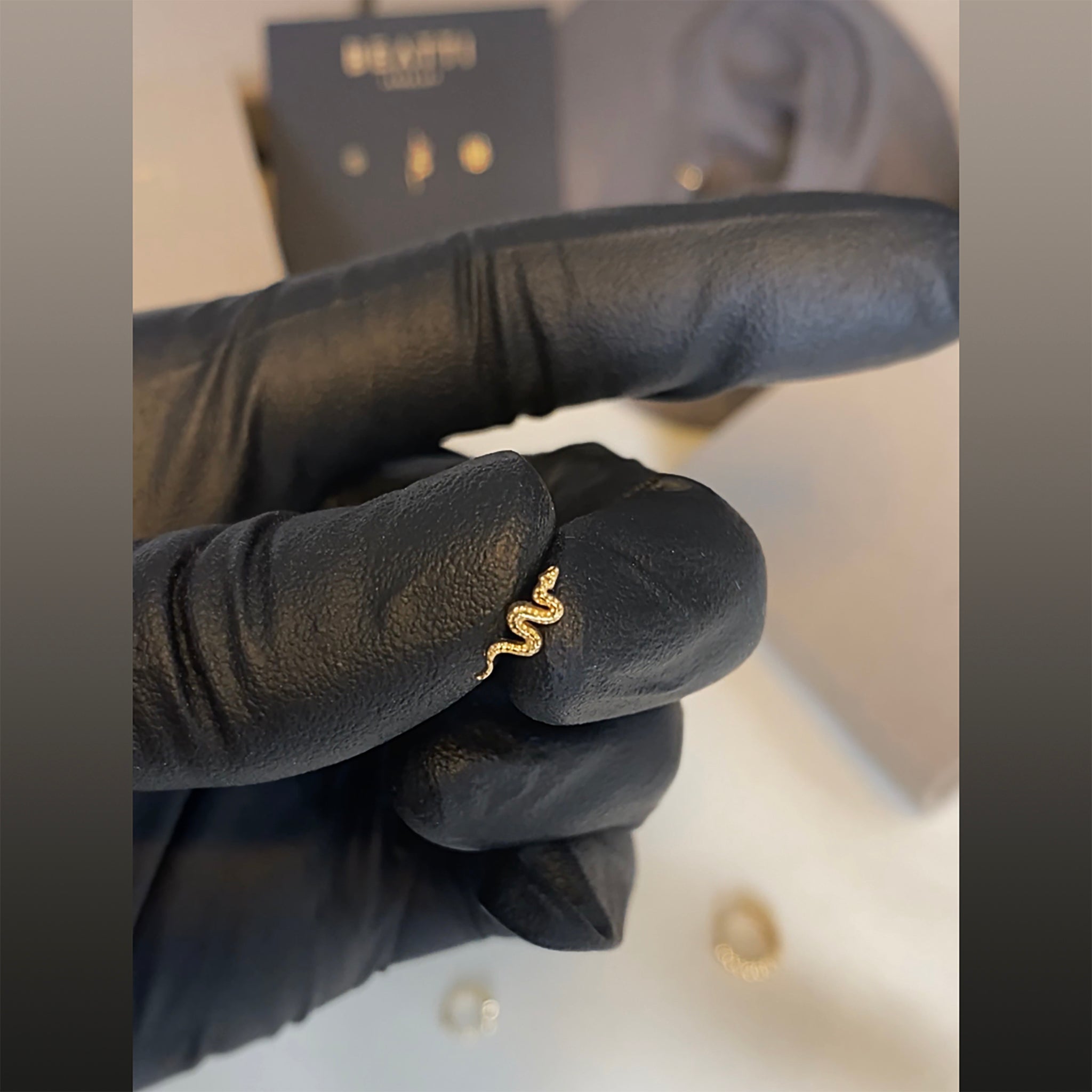 Tiny 14K Gold Snake Labret - BEATTI