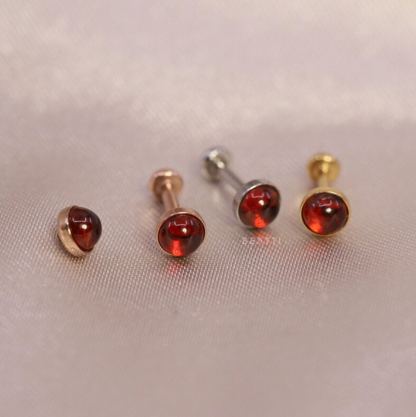 **Bezel Gemstone - Tiny Genuine Red Garnet - BEATTI