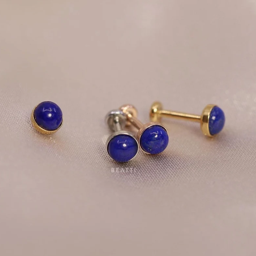 **Bezel Gemstone - Tiny Genuine Lapis Lazuli - BEATTI