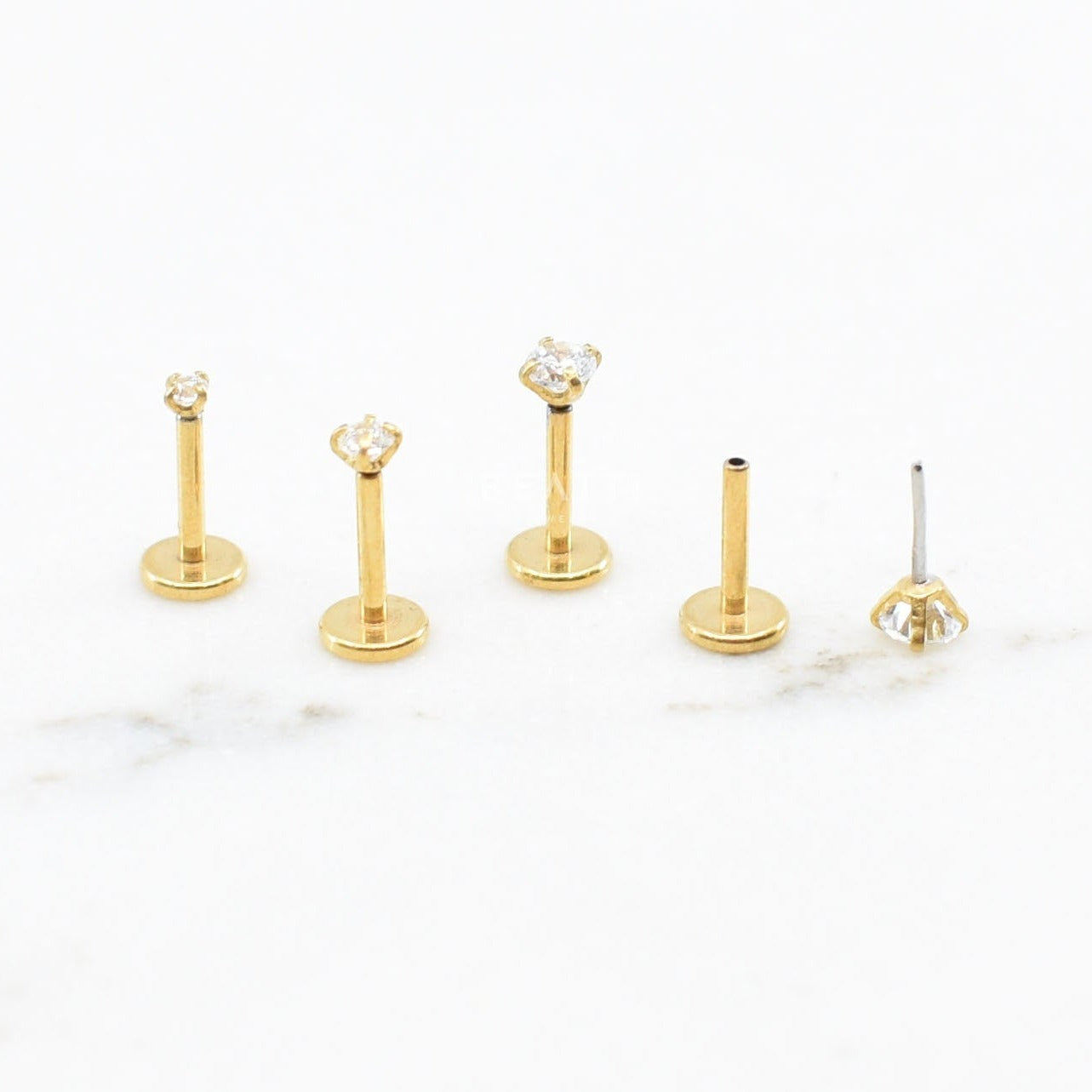 Gold Titanium Crystal Bezel Set Stud Earrings | Blomdahl USA