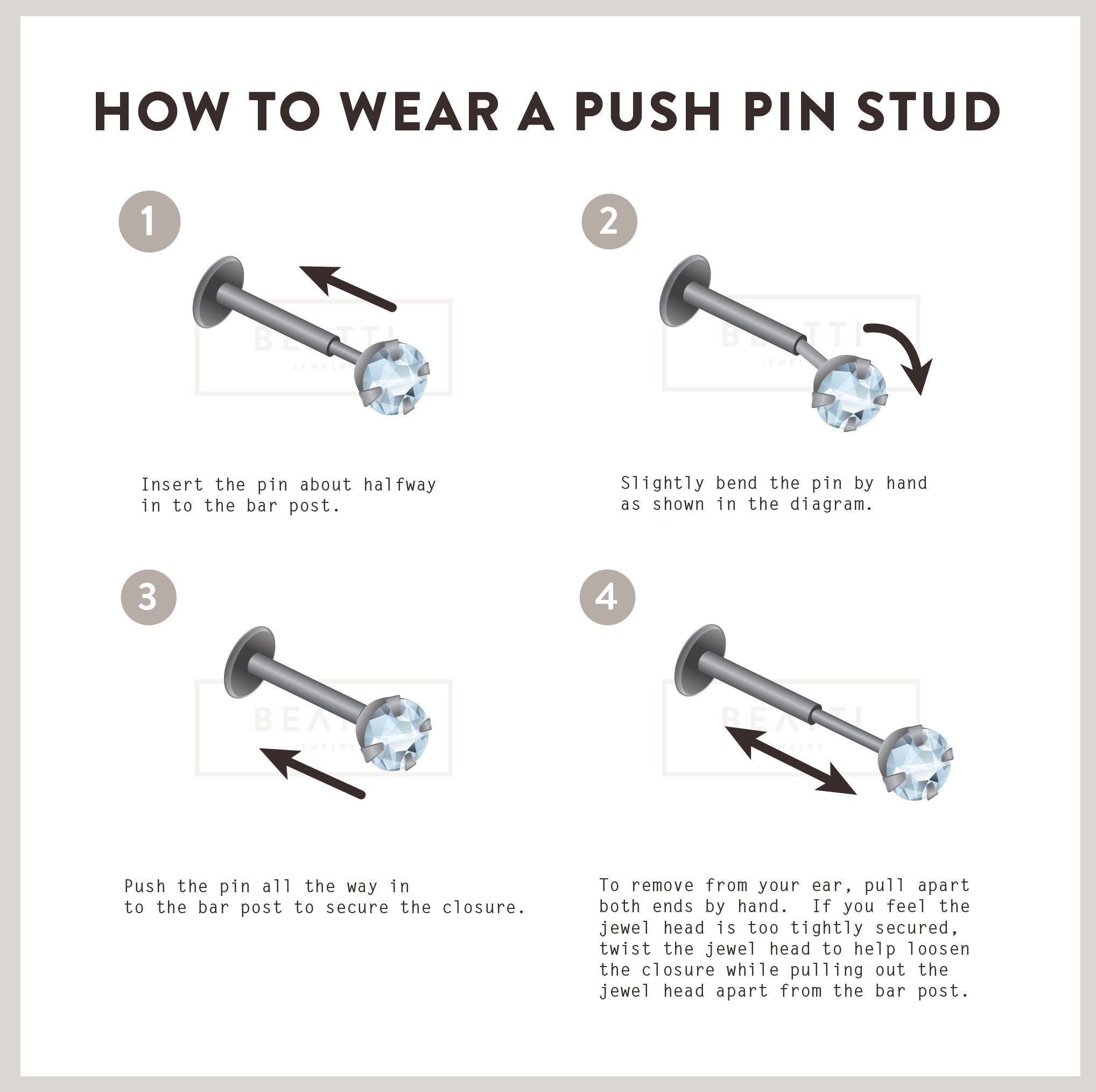 How to put in deals push pin nose stud