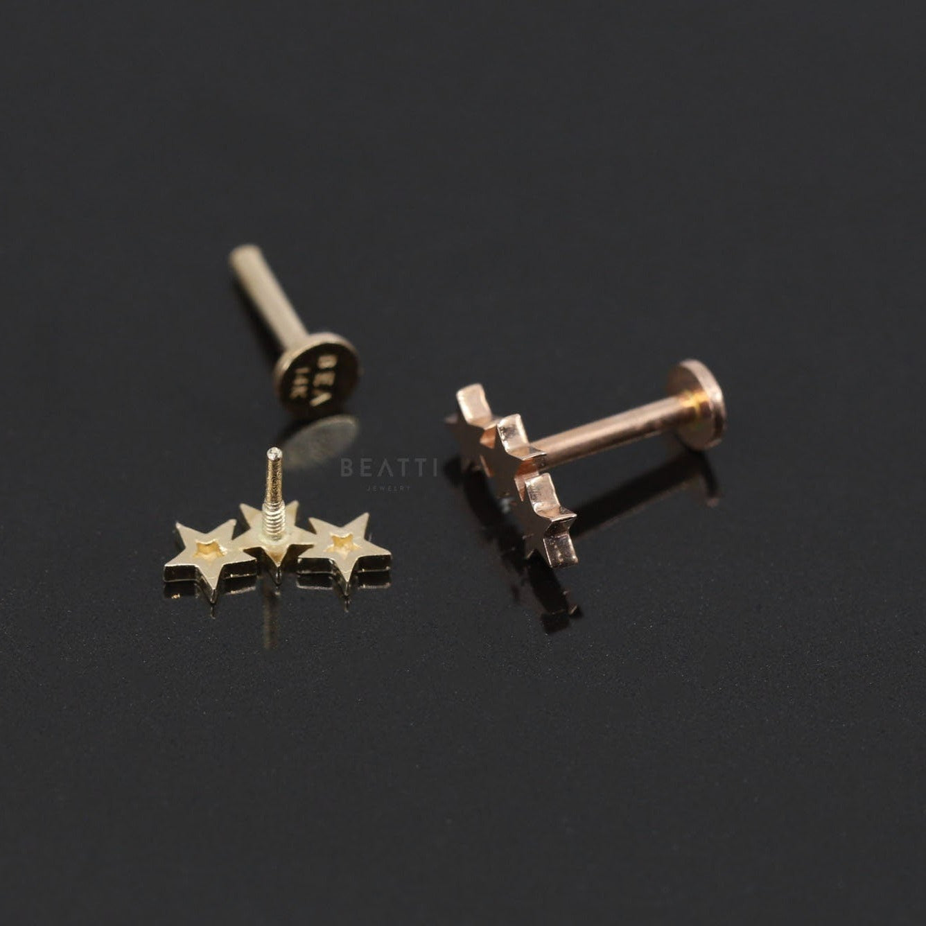 Small 14k gold hot sale earrings for cartilage