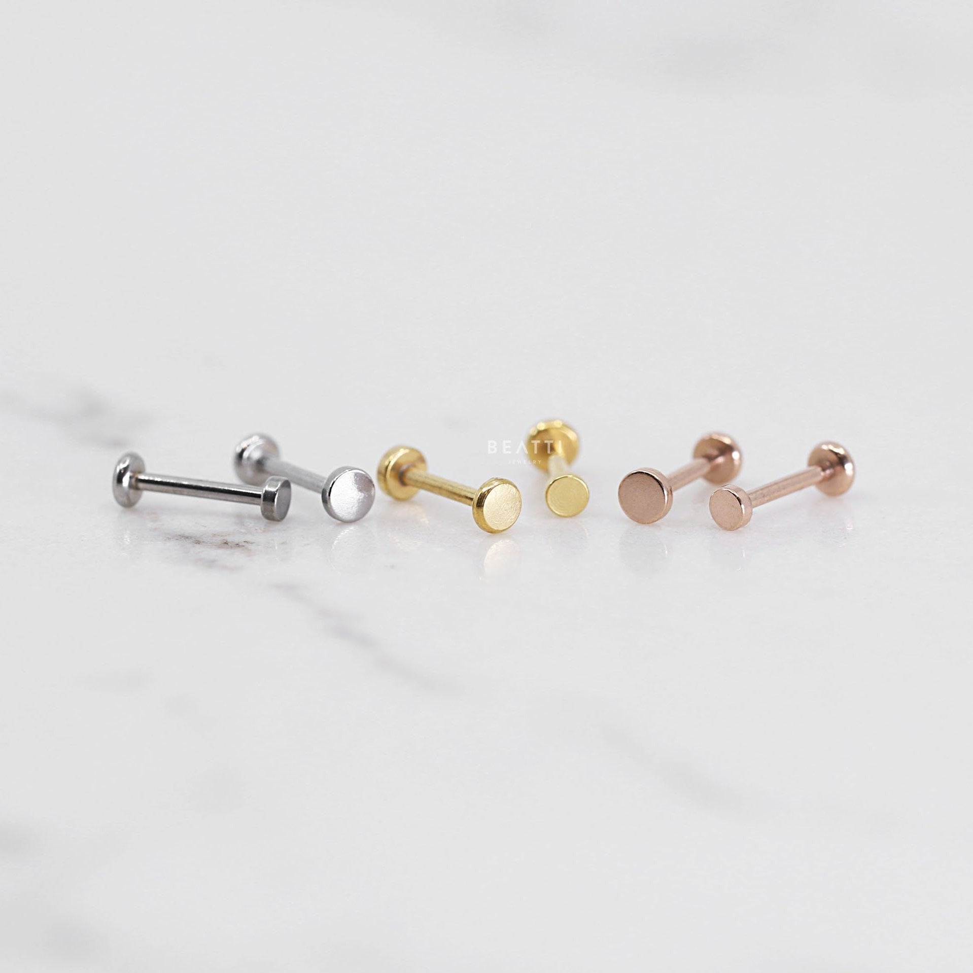 Flat Back Earrings | Gold Cartilage Earrings | Assolari