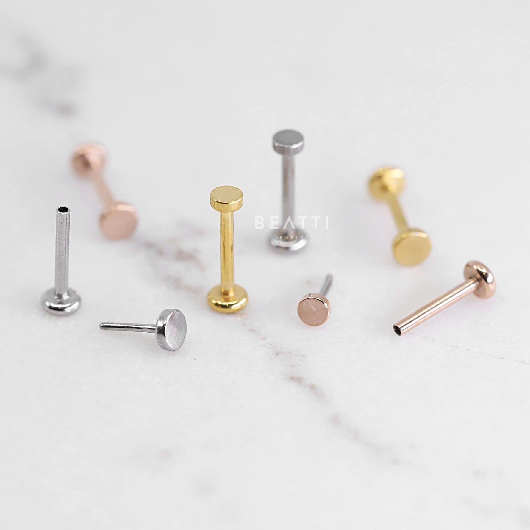 Push in flat back on sale earring